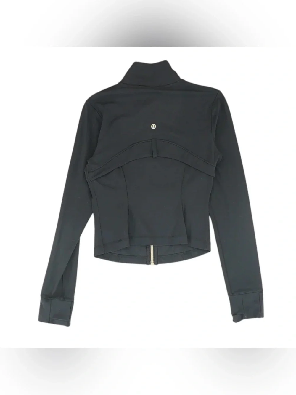 lululemon athletica Black Moto-Style Zip Jacket with Gold Accents